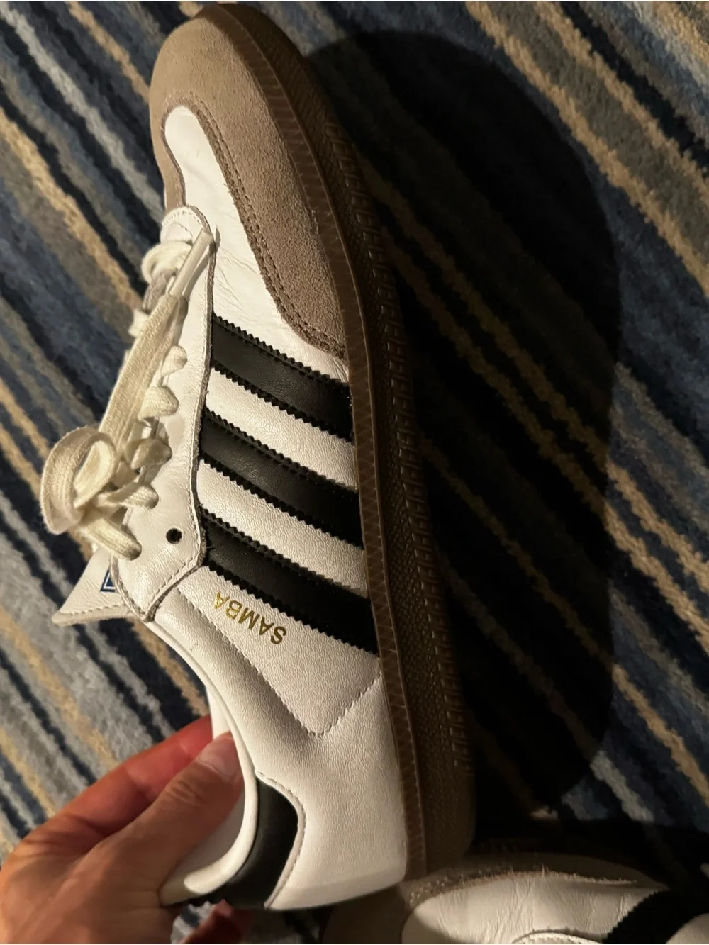 adidas Samba White Black Leather Low-Top Sneakers